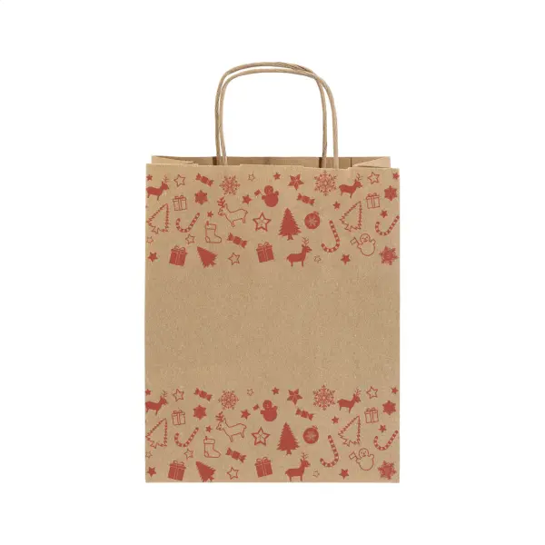 Busta regalo natalizia JULEGAVE S personalizzabile in carta kraft - Immagine 3