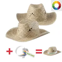 Cappello Duneo in paglia da cowboy con nastro personalizzato