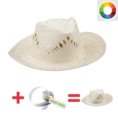 Cappello Tropix in paglia con nastro personalizzato