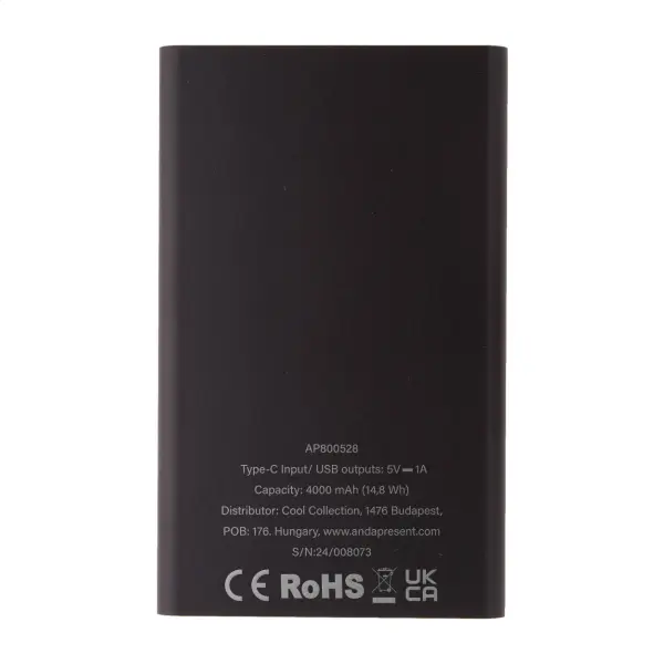 Powerbank 4000 mAh RALUFOUR in alluminio riciclato personalizzabile - Immagine 14