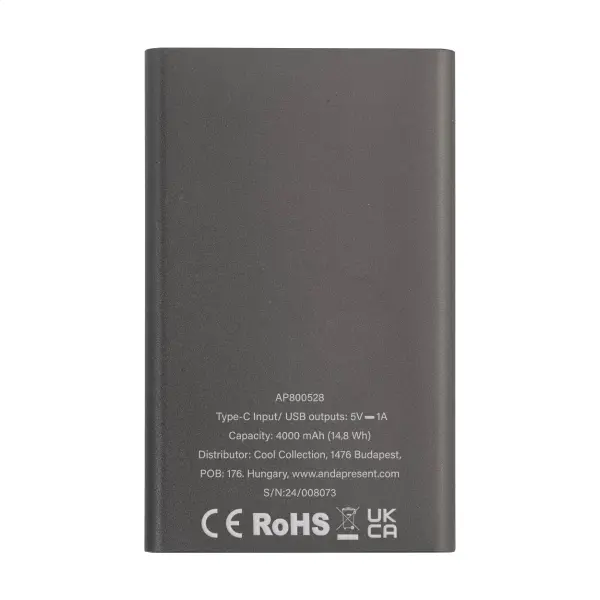Powerbank 4000 mAh RALUFOUR in alluminio riciclato personalizzabile - Immagine 35