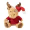 Peluche in RPET RENNA con stampa e cappello di Babbo - Anteprima 1