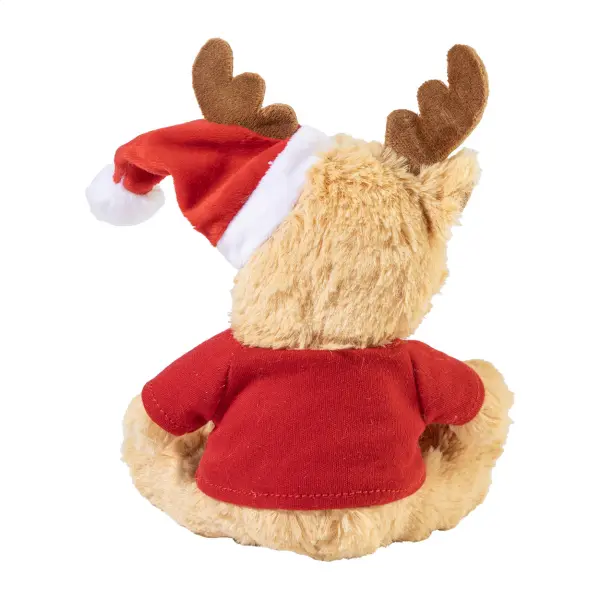 Peluche in RPET RENNA con stampa e cappello di Babbo - Immagine 3