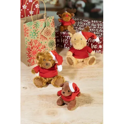 Peluche in RPET RENNA con stampa e cappello di Babbo - Immagine 4