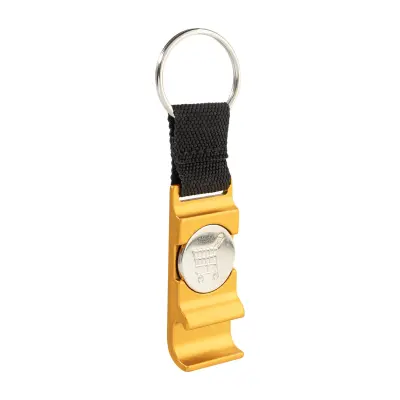 Portachiavi apribottiglie OPENCART con moneta carrello in acciaio - Immagine 2