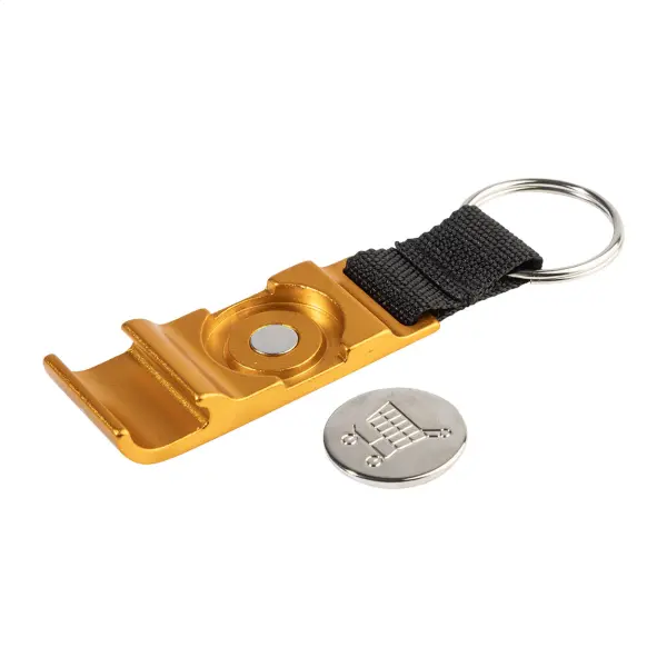 Portachiavi apribottiglie OPENCART con moneta carrello in acciaio - Immagine 5