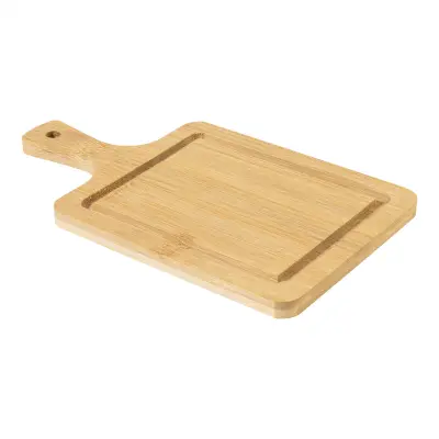 Tagliere BiteTime mini in bambù con manico e scanalatura - Immagine 1