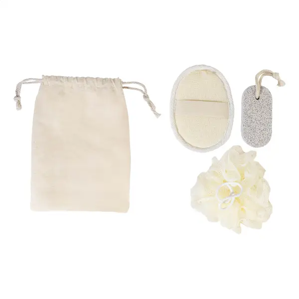 Set bagno CLEOSPA in sacchetto di cotone con coulisse - Immagine 6