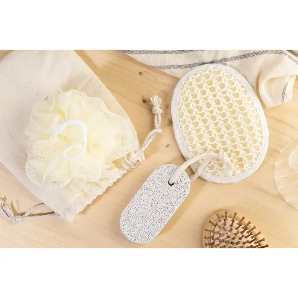 Set bagno CLEOSPA in sacchetto di cotone con coulisse - Immagine 3