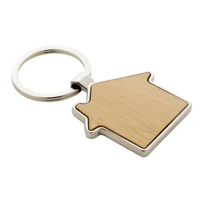 Portachiavi Metallo E Bamboo Personalizzabile Horby - Immagine 2