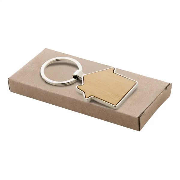 Portachiavi Metallo E Bamboo Personalizzabile Horby - Immagine 4