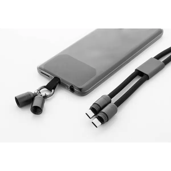 Lanyard con cavo di ricarica in PET riciclato FASTLY - Immagine 5