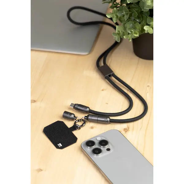 Lanyard con cavo di ricarica in PET riciclato FASTLY - Immagine 9