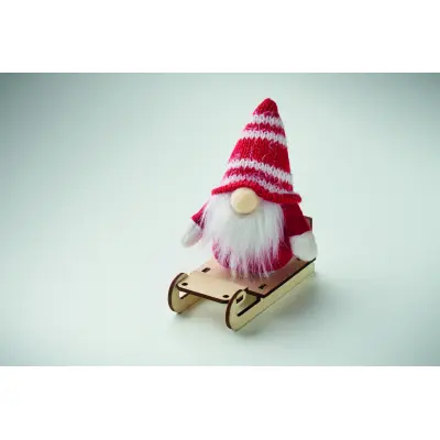 Gnomo decorativo FROSTY SLEIGH 24x38x51 cm con stampa - Immagine 3