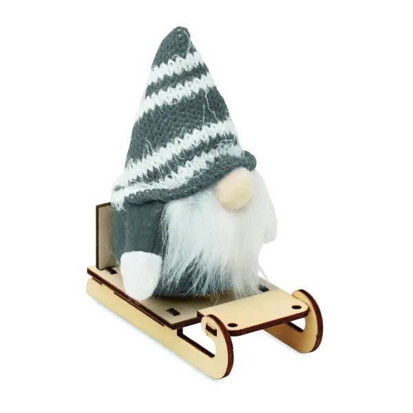 Gnomo decorativo FROSTY SLEIGH 24x38x51 cm con stampa - Immagine 8