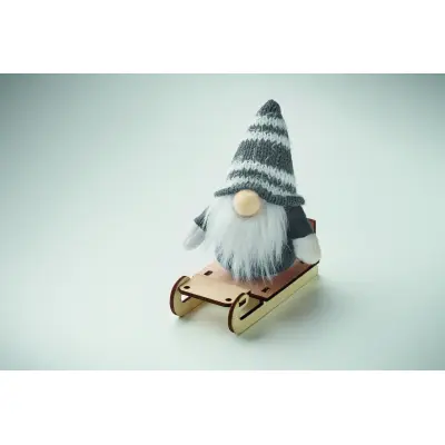 Gnomo decorativo FROSTY SLEIGH 24x38x51 cm con stampa - Immagine 9