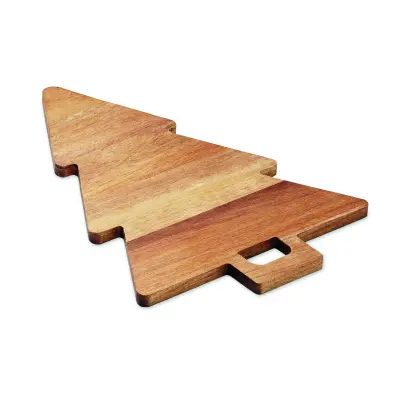 Tagliere natalizio ARBETO in acacia personalizzato