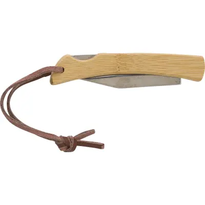 Coltello pieghevole in acciaio inox e bamboo Beckett - Immagine 4