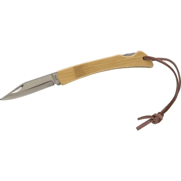Coltello pieghevole in acciaio inox e bamboo Beckett - Immagine 2