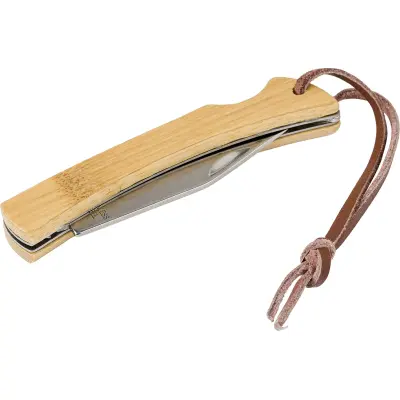 Coltello pieghevole in acciaio inox e bamboo Beckett