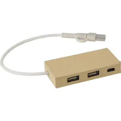 Stazione Hub con quattro porte USB in alluminio Paulo