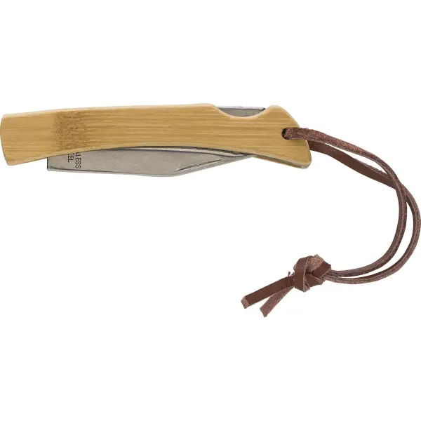 Coltello pieghevole in acciaio inox e bamboo Beckett - Immagine 5