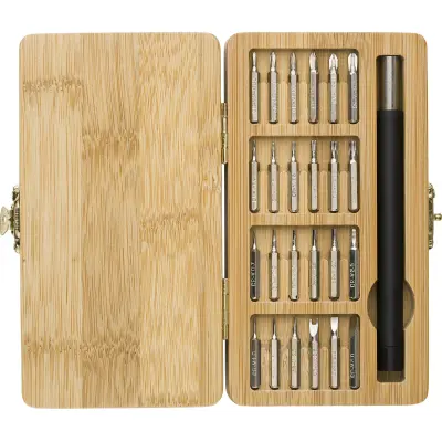 Set attrezzi 25 pezzi custodia in bamboo Willow - Immagine 2