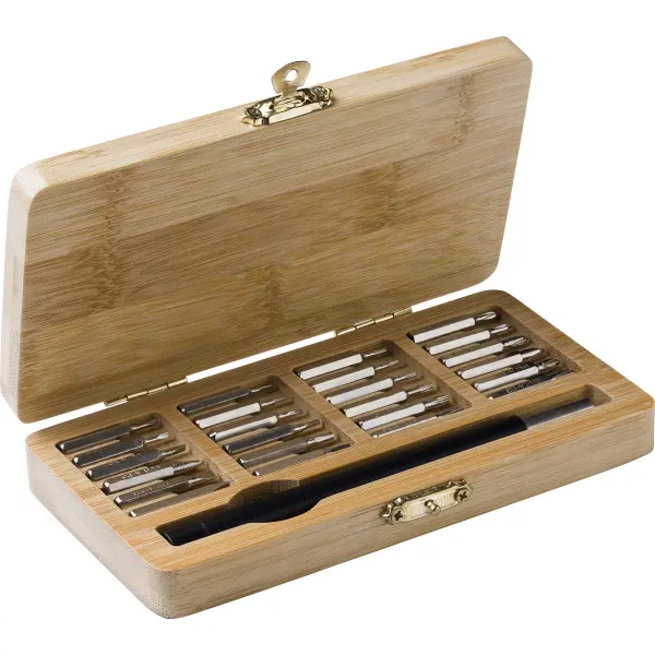 Set attrezzi 25 pezzi custodia in bamboo Willow - Immagine 1