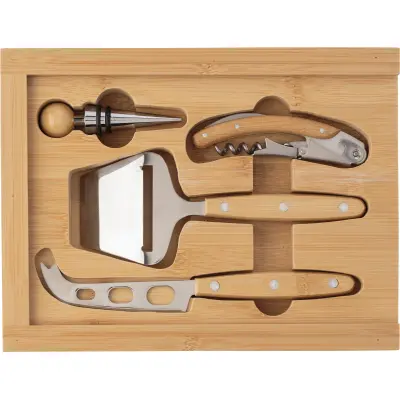 Set vino & formaggio in bamboo Patrick