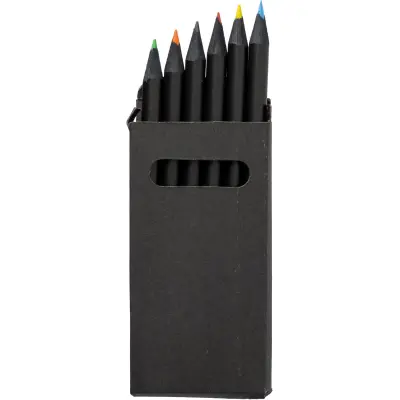 Set 6 matite colorate in legno con rifiniture in - Immagine 1
