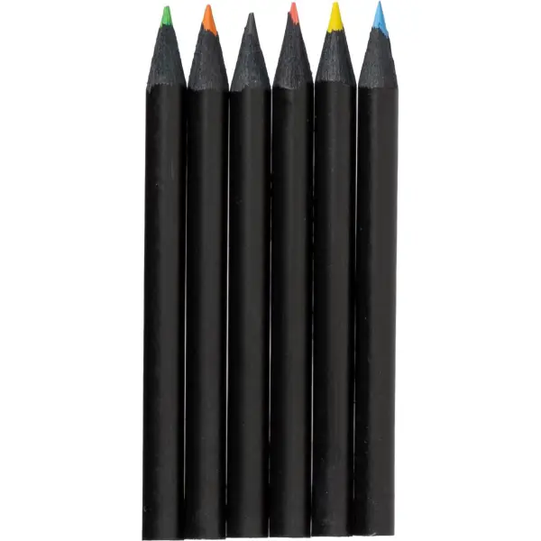 Set 6 matite colorate in legno con rifiniture in - Immagine 2
