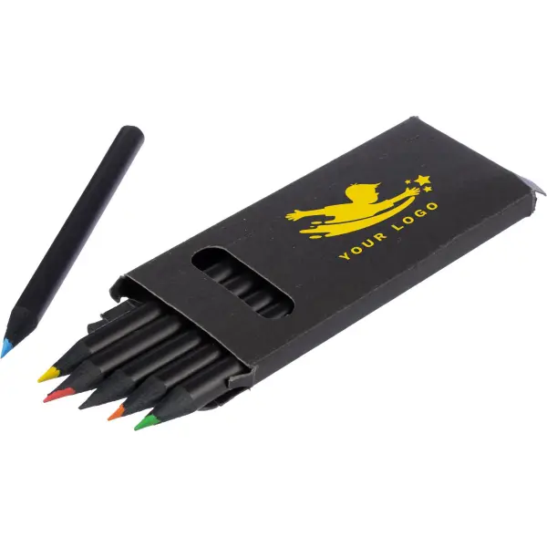 Set 6 matite colorate in legno con rifiniture in - Immagine 7