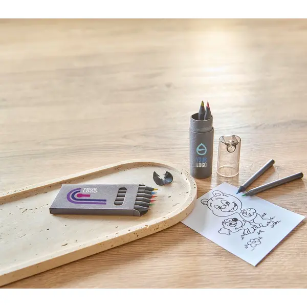 Set 6 matite colorate in legno con rifiniture in - Immagine 6