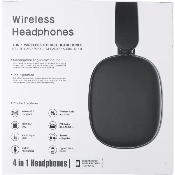 Cuffie wireless JANICE in ABS con stampa logo - Immagine 11