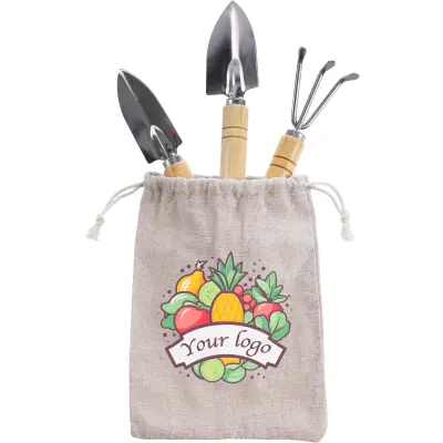 Set attrezzi da giardino JEANETTE in legno, logo - Immagine 2