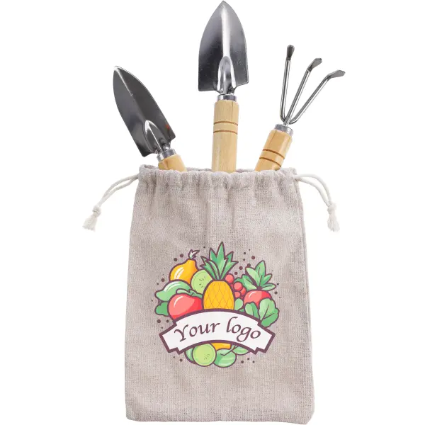 Set attrezzi da giardino JEANETTE in legno, logo - Immagine 2