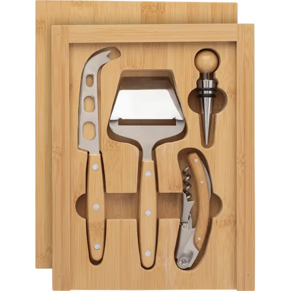 Set vino & formaggio in bamboo Patrick - Immagine 2