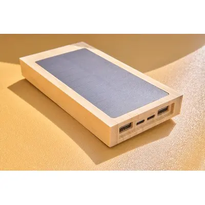 Caricatore solare ELZ 10000 mAh in bambù personalizzato - Immagine 8