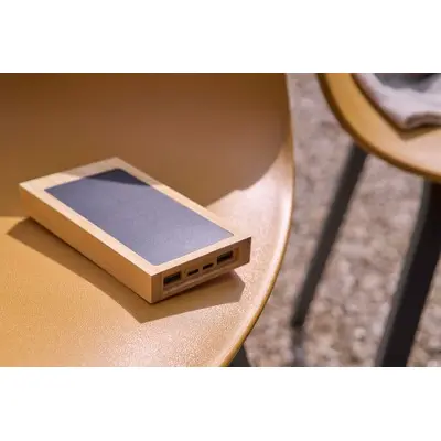 Caricatore solare ELZ 10000 mAh in bambù personalizzato - Immagine 9