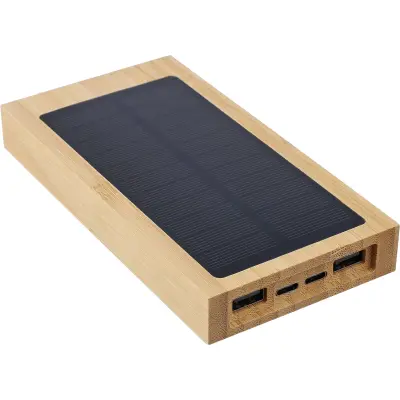 Caricatore solare ELZ 10000 mAh in bambù personalizzato - Immagine 11