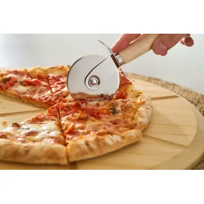 Tagliere per pizza VALE in bambù con stampa logo - Immagine 15