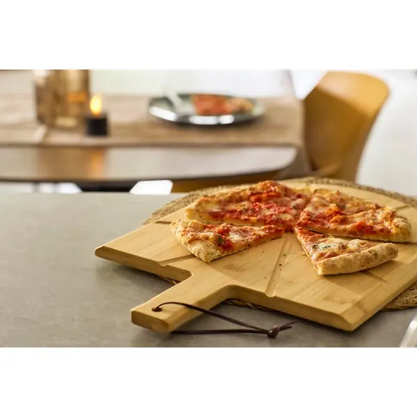 Tagliere per pizza VALE in bambù con stampa logo - Immagine 14