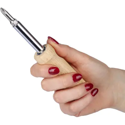 Set cacciaviti in legno LENI personalizzato con logo - Immagine 6