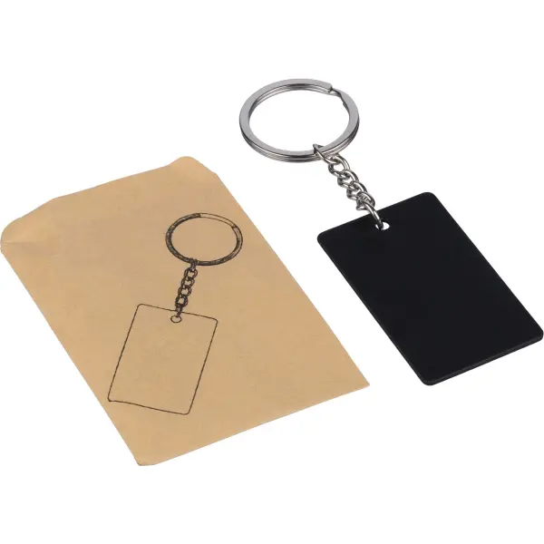 Portachiavi rettangolare JAX in acciaio inox riciclato - Immagine 5