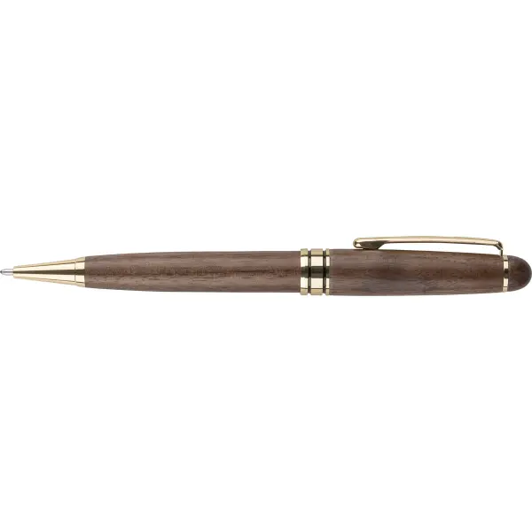Penna a sfera twist NOA in legno di noce personalizzata - Immagine 1