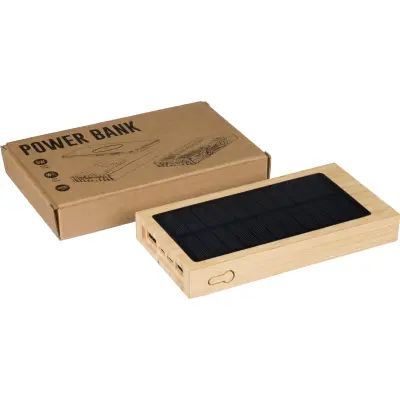 Caricatore solare ELZ 10000 mAh in bambù personalizzato - Immagine 5