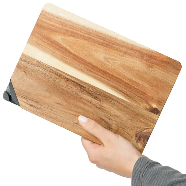 Tagliere in acacia HEINZ 24,5x17,5cm con affilacoltelli - Immagine 6