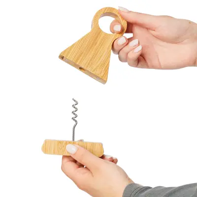 Portabottiglia Vincio in bambù riciclato con cavatappi magnetico - Immagine 7
