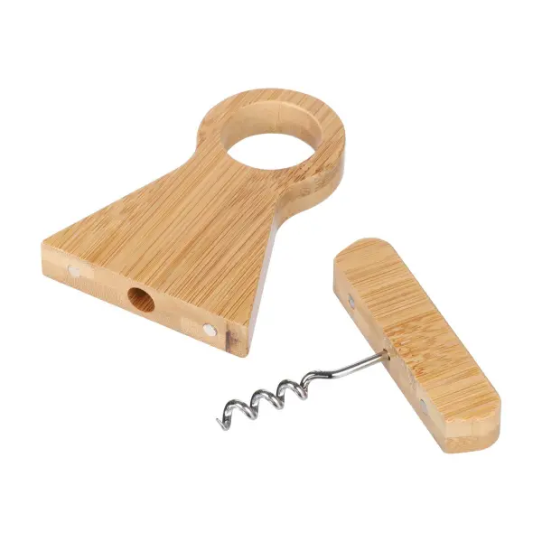 Portabottiglia Vincio in bambù riciclato con cavatappi magnetico - Immagine 2