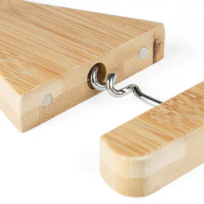 Portabottiglia Vincio in bambù riciclato con cavatappi magnetico - Immagine 8